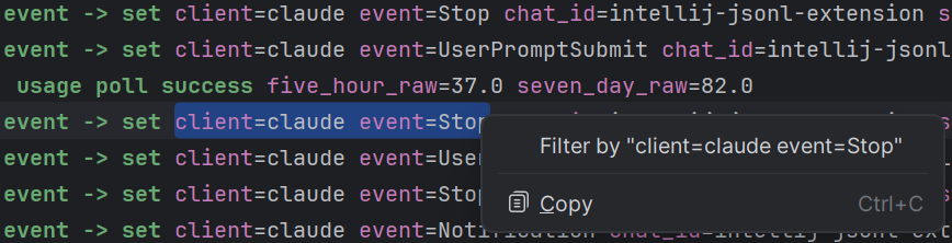 Filter by selection context menu